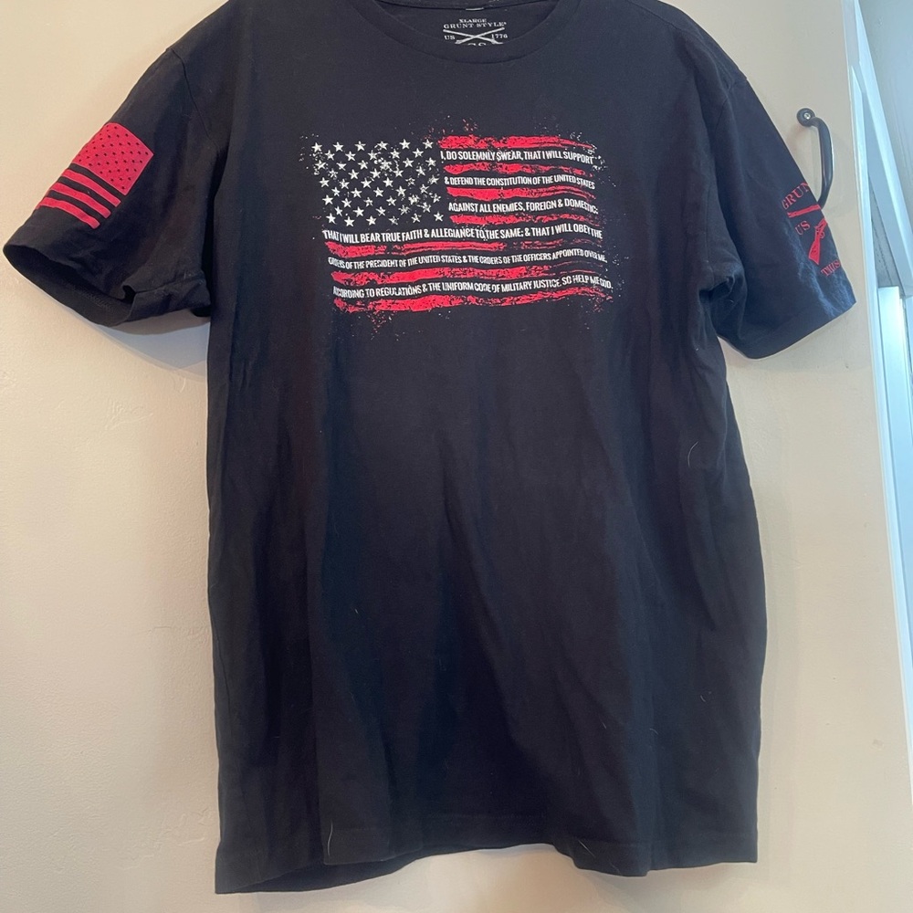 Grunt style flag black extra large men’s T-shirt